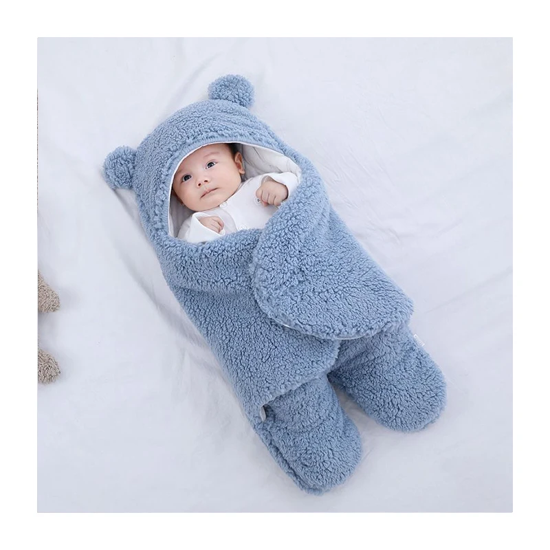 Famicheer Quilted Baby Swaddle Blanket Cotton Baby Sleeping Bag Sleepwear Knitted Baby Sleeping Bag With Feet