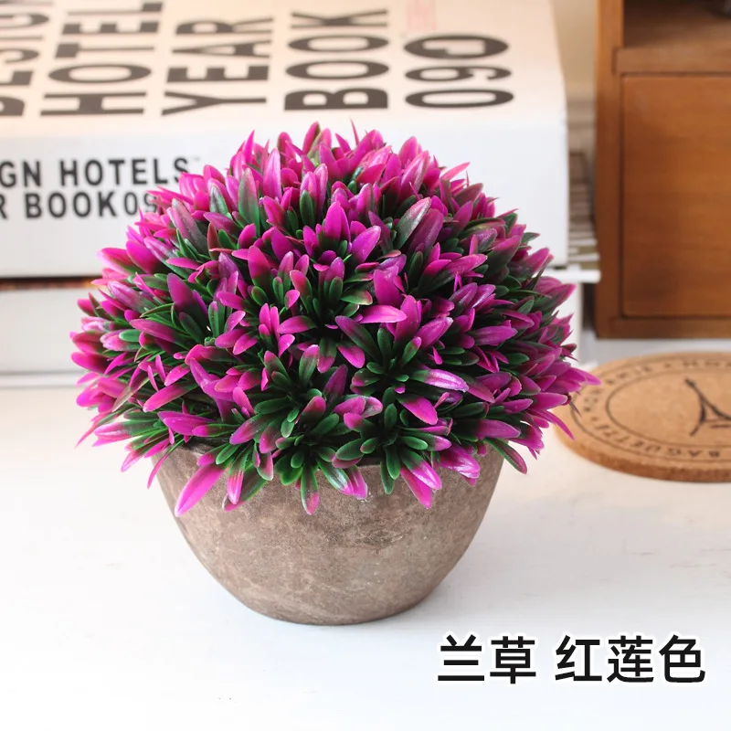 
Good selling retro spherical plants plastic bonsai artificial plants with pots living room 