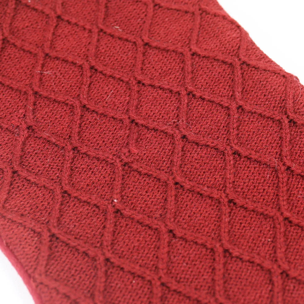 Diamond Pattern Knitted Stocking Good Quality Hanging Christmas Christmas Decoration Supplies Christamas Decoration 7 Days Red