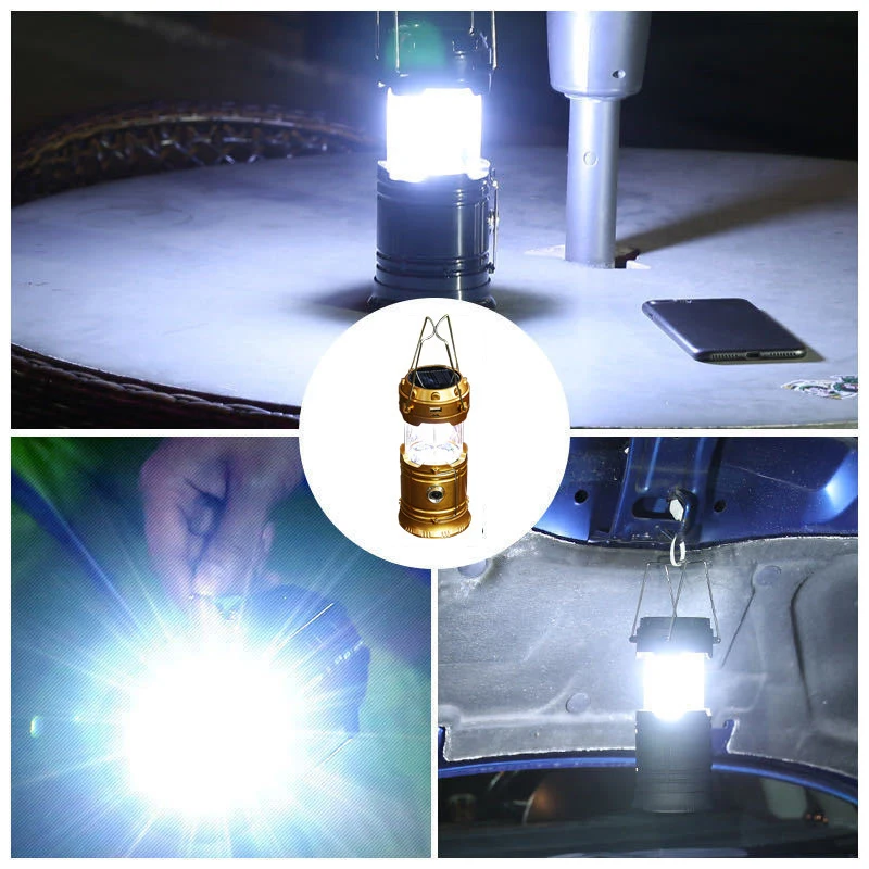 Chinese Manufacturer Solar Charging Led Camping Tent Light Waterproof Flashlight Emergency Light