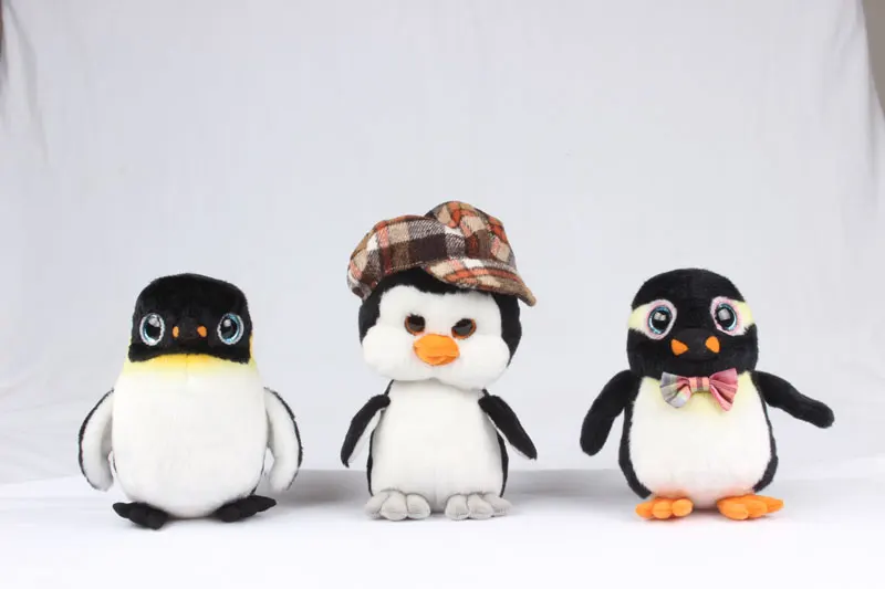 Cute Custom Soft Purple Stuffed Doll White Seal Animals Scarf Plush Penguin Animal Toy For Christmas