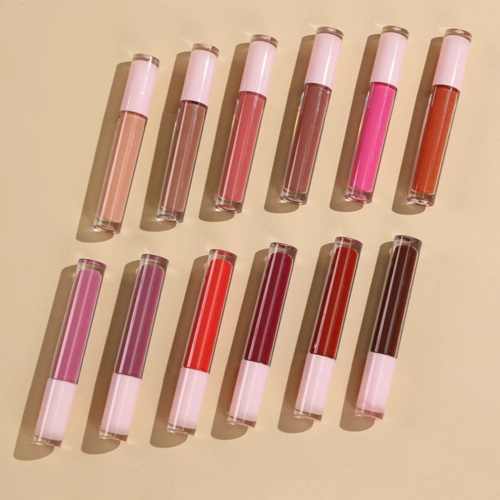 24 Hour Long Lasting 12 Colors Matte Lipstick Custom Logo Waterproof Private Label Red Dark Brown Lipstick Your Logo