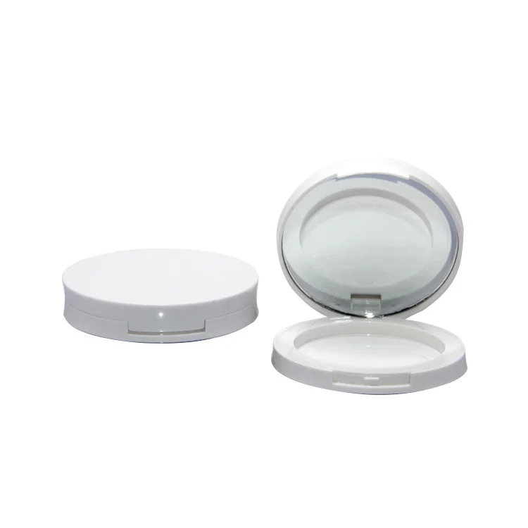
Wholesale custom pressed powder packaging white empty compact powder case with mirror 