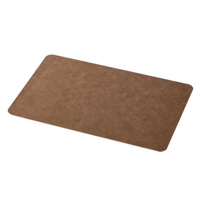 Double-Sides Cowhide Pattern Faux Leather Placemats Waterproof Wipeable  PU Table Place Mats