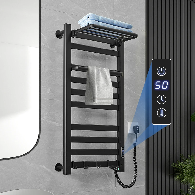 Energy Saving Non-Punching Smart Wall Mounted Warmer Heated Drying Rack Bathroom Heating Rail Electric Radiator Towel Dryer