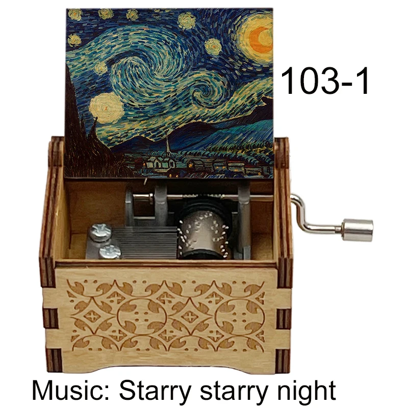 starry night print starry starry night Hand Crank Music Box music fans friend new year christmas Gift 103