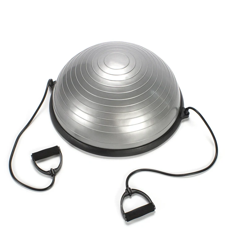 
custom printed fitness gym exercise half yoga ball with ring stability 