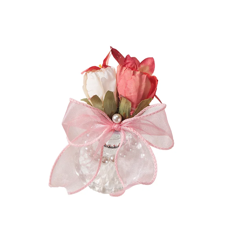 Bridal Wrist Corsage Wedding Bracelet For Bridesmaid Party Prom Ribbon Bracelet Artificial Roses Wrist Flowers