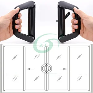 Zhen Jian Sliding Door Pull Handle Modern D Shape Handle With Keys Lock Zinc Aluminum Black Color Door Handle OEM Product