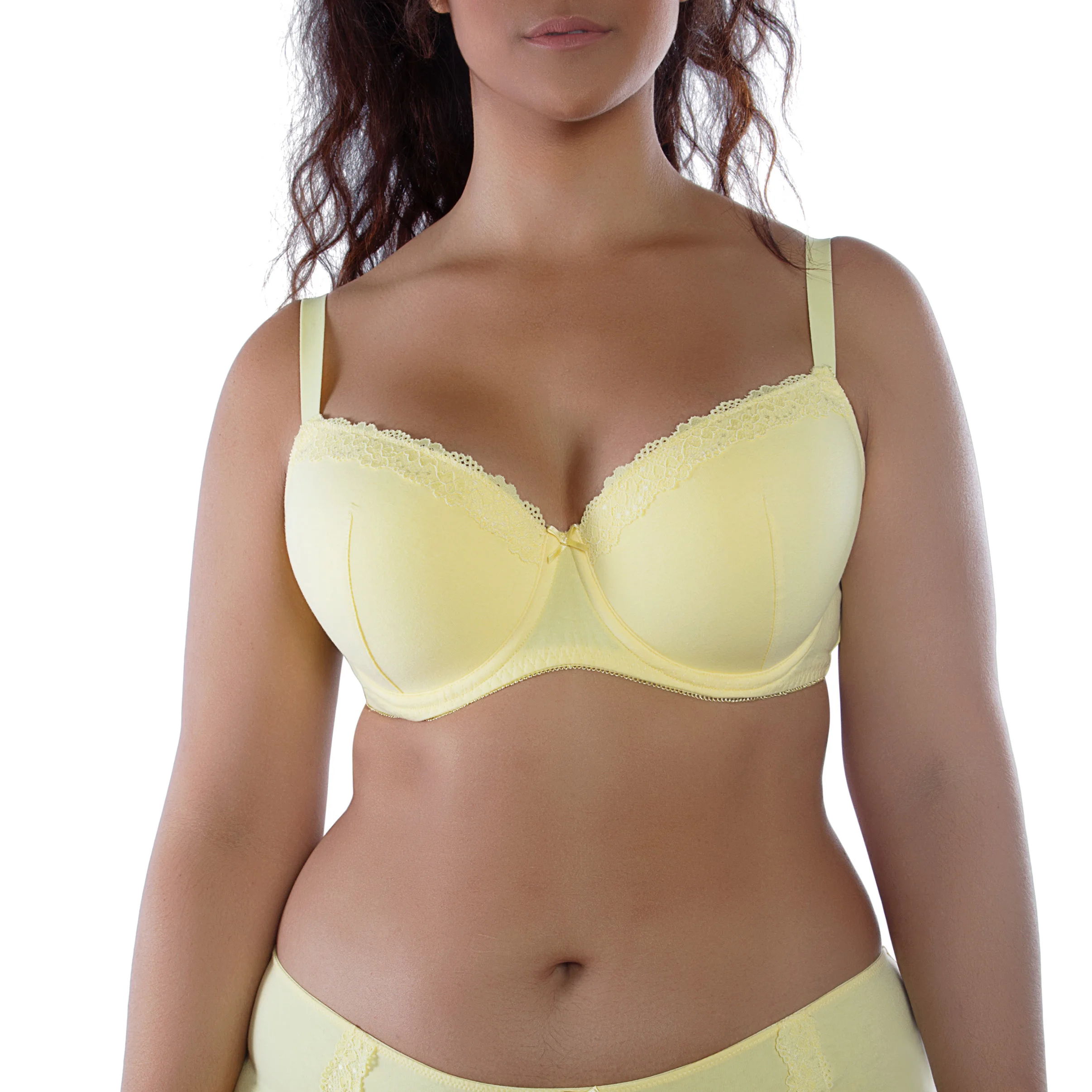 
Padded Lace Cup Plus Size Cotton Bra For Woman Lace Flora Cup Big Size Bra Full Underwire Padded Big Size Bra 