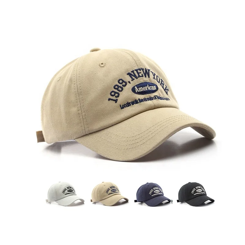 Autumn Winter Retro Baseball Hat for Women All-Match Street Letters Embroidered 1989 Duckbill Cap Summer Couples Men Golf
