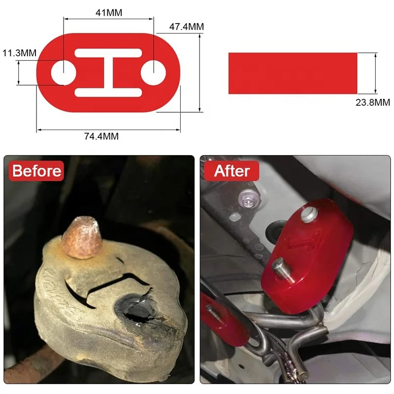 OEM Design Universal exhaust rubber hanger Black/ red/ blue Isolator 11.5mm Hole Diameter 74mm long Muffler Bracket Mount