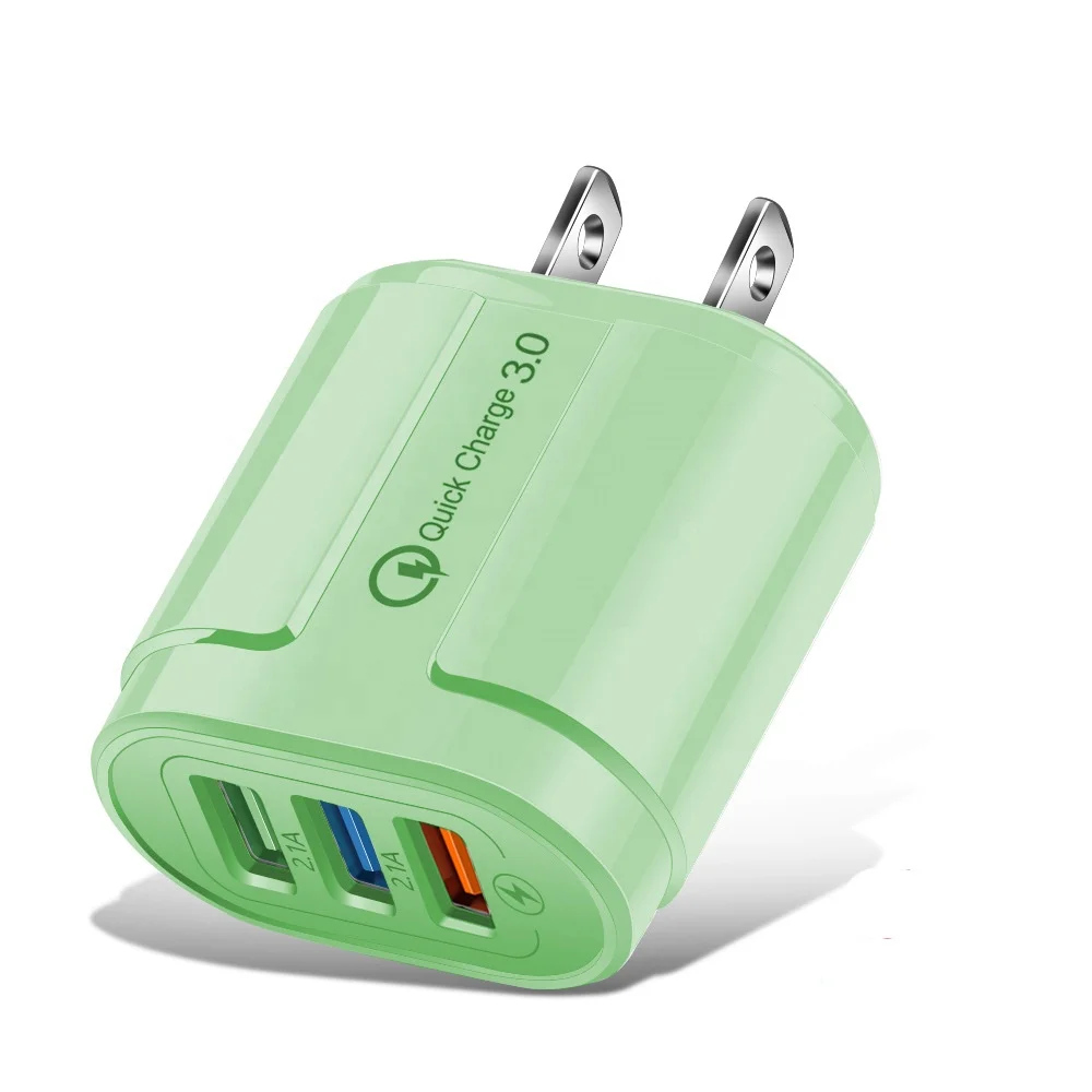 Universal Makaron Colorful Wall Charger 2A Mobile Phone Charger 3 Ports US Plug for Xiaomi Huawei Oppo USB Adapter