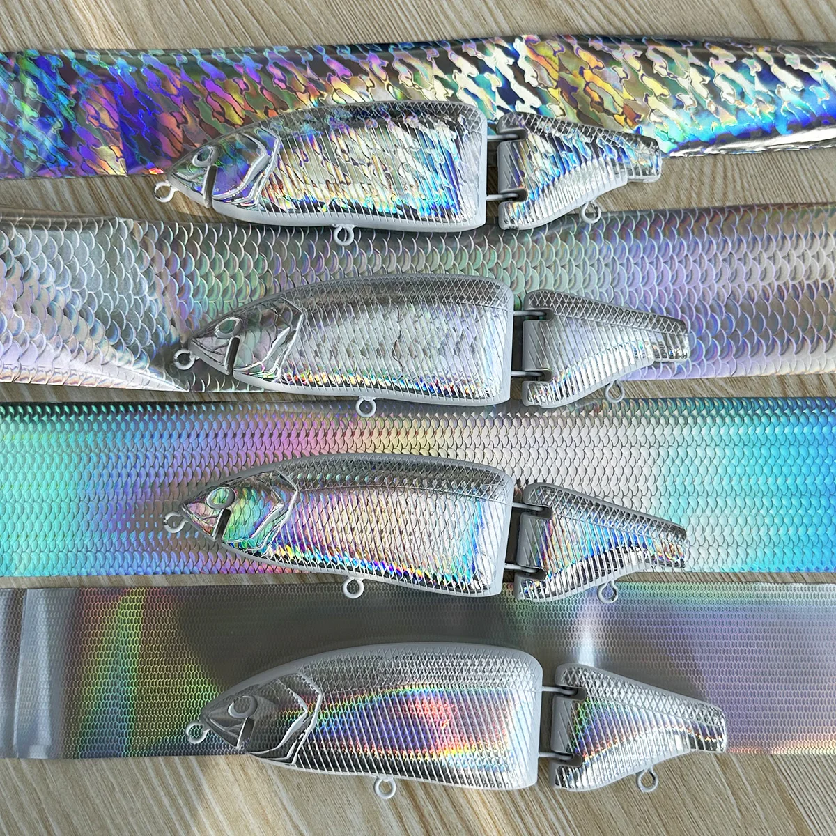 165mm 6.5inch 2 Segment JointedSwimbait S-Waver  Split Tail Fishing Lure  unpainted lure blanks fishing