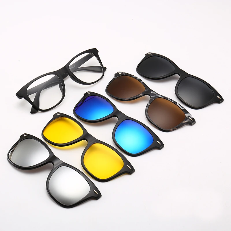 
 2208A оправа для очков с 5 в 1 солнцезащитных очков зажимы на магнитной застежке на прищепке для очков lentes de sol  