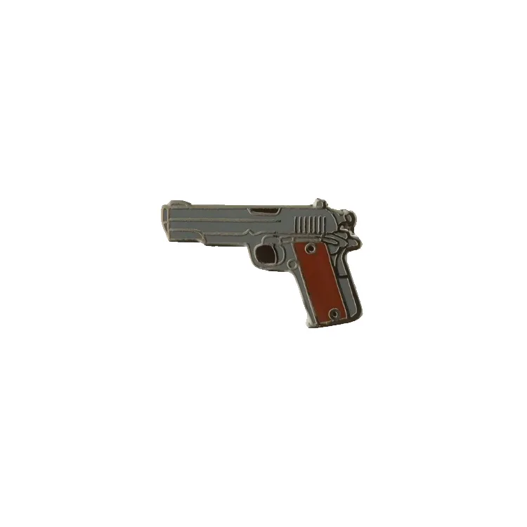 Manufacture Metal Custom Firearms Antique Gold Gun Lapel Pins Badge Enamel Revolver Shooter Rifle Gun Pistol Pin Brooch