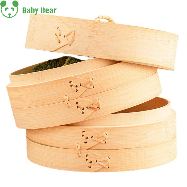 Handmade Bamboo Steamer Wooden Steamer For Dumplings, Rice, Dim Sum, Vegetables, Fish and Meat