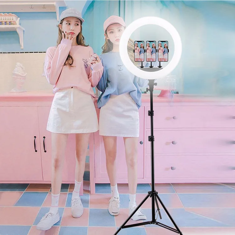 China Supplier luz led video 160 Leds 2700K-7000K 12 Inch Ring Light For Phone Selfie Makeup Youtube Video