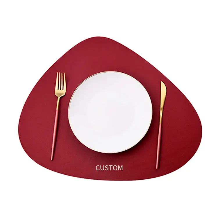 Factory Customized Waterproof Wipeable Heat-resistant Dining Coffee Table Mats Pu Leather Placemat And Coaster