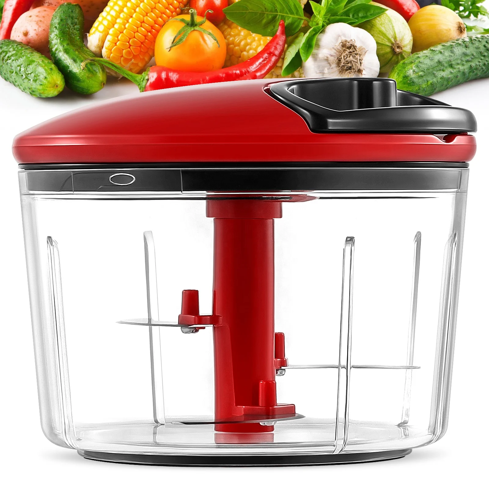 kitchen accessories manual hand pull food processor vegetable chopper garlic mincer onion cutter