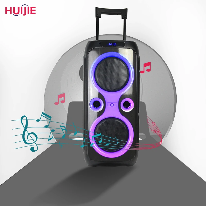 HUIJIE Stock karaoke party speaker with mic 10 inch pa speaker sound system trolley speakers wholesale partybox