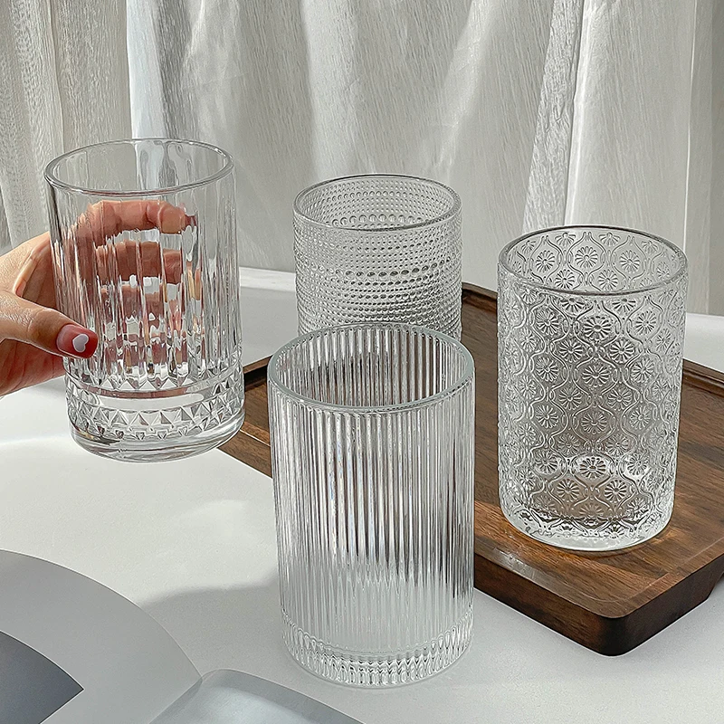 High Transparency Shot Wine Glasses Custom Thick Bottomed Glass Whiskey Glass Vintage Minimalist Straight Body Water Glass