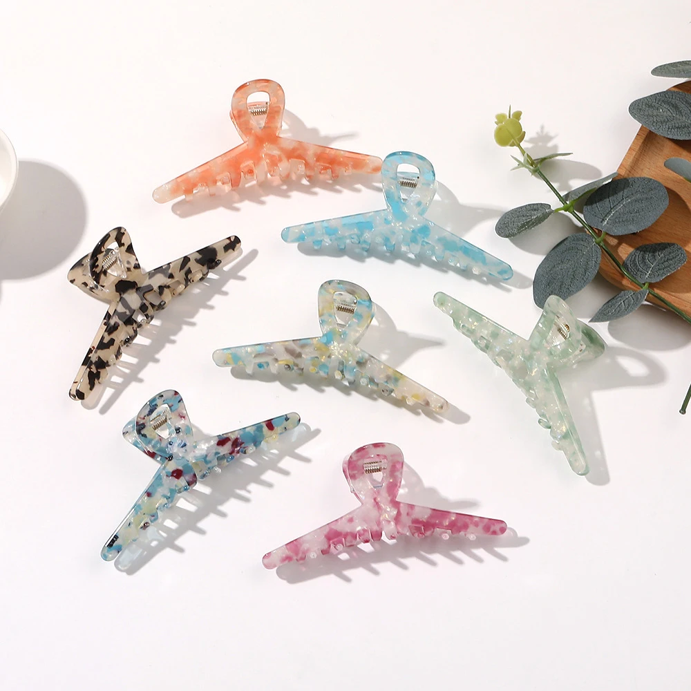 Hair Claw Clips Acrylic Hair Banana Barrettes Celluloid Butterfly Jaw Clips Tortoise Shell Grip Pin Teeth Clamp Leopard print