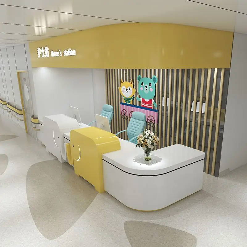 New Furniture Front Desk Reception Modern Hair Salon Reception L Shape Office Reception Desk Factory Directly Supply