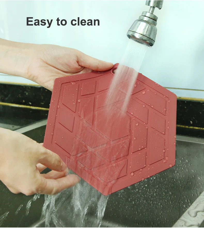 Factory Hexagon Silicon Pad Heat Resistant Mats & Pads Hot Dishes Trivet Silicone Drink Coasters For Drinks Kitchen