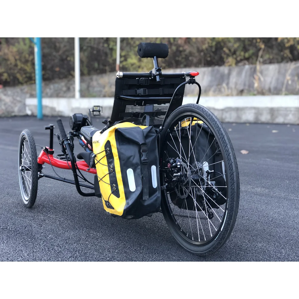 48v500W Mid Motor Large Torque Electric Touring Tadpole Recumbent Trike with Unique Suspension Seat
