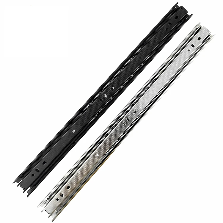 40mm Furniture Kitchen Cabinet Full Extension 3 Fold Ball Bearing Telescopic Channel Drawer Slide