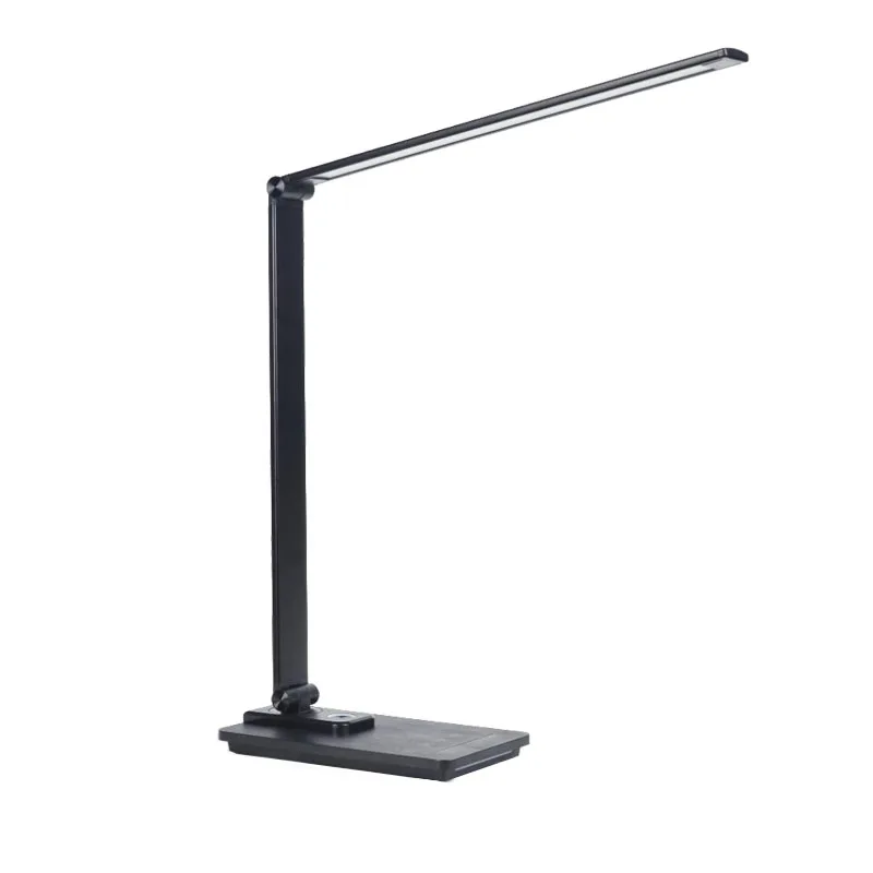 Wireless Charger Office Lamp USB Charging Port Touch Control Memory Slide Dimmer Eye-Caring Desk Lamp for Study Reading Bedroom