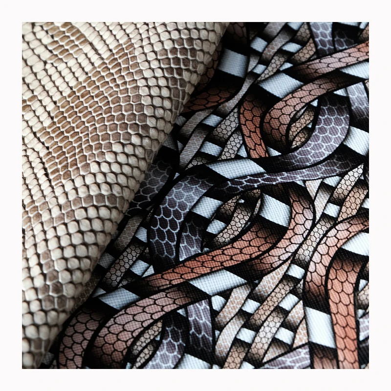 Jiangyin sunrise камуфляжная змеиная кожа rexine материал высокое качество Синтетическая ПВХ кожа ткань
