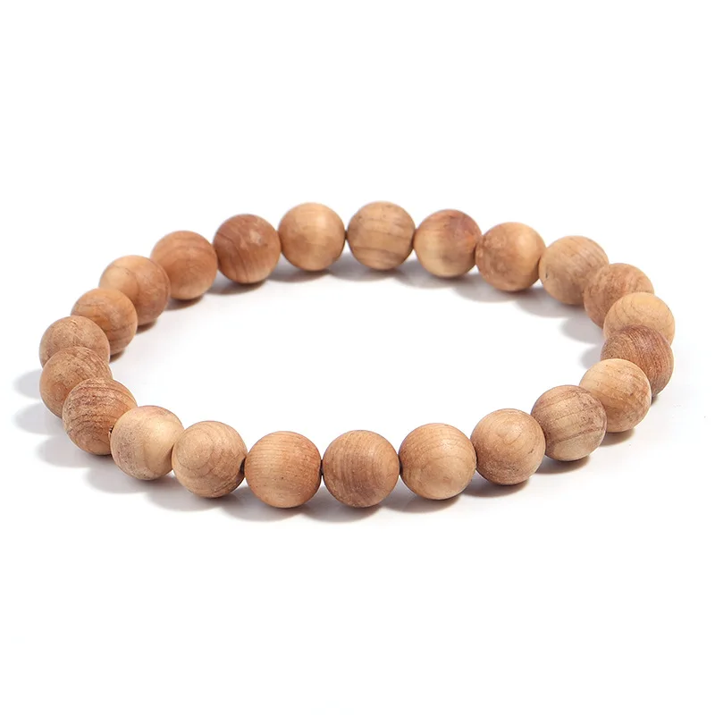 HP 8mm sandalwood beaded bracelet Handmade beaded bracelet ethnic style adjustabletassel ribbon bracelets