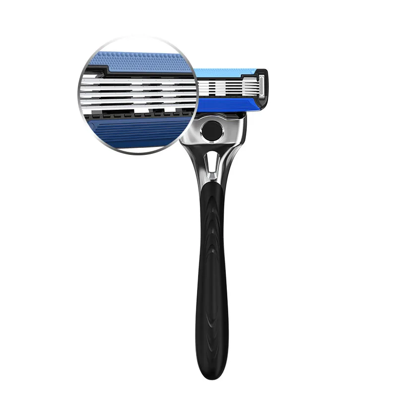 Safety Shaving Razor Men High Quality Metal Handle Shaving Razor Body Razor with 5 Layers Blades