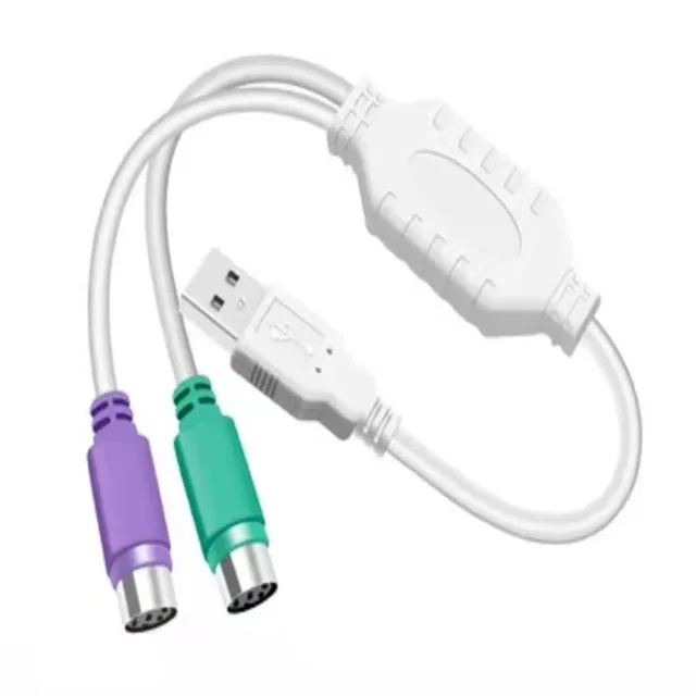 new product 2 in1 usb to 2 ps2 keyboard cable