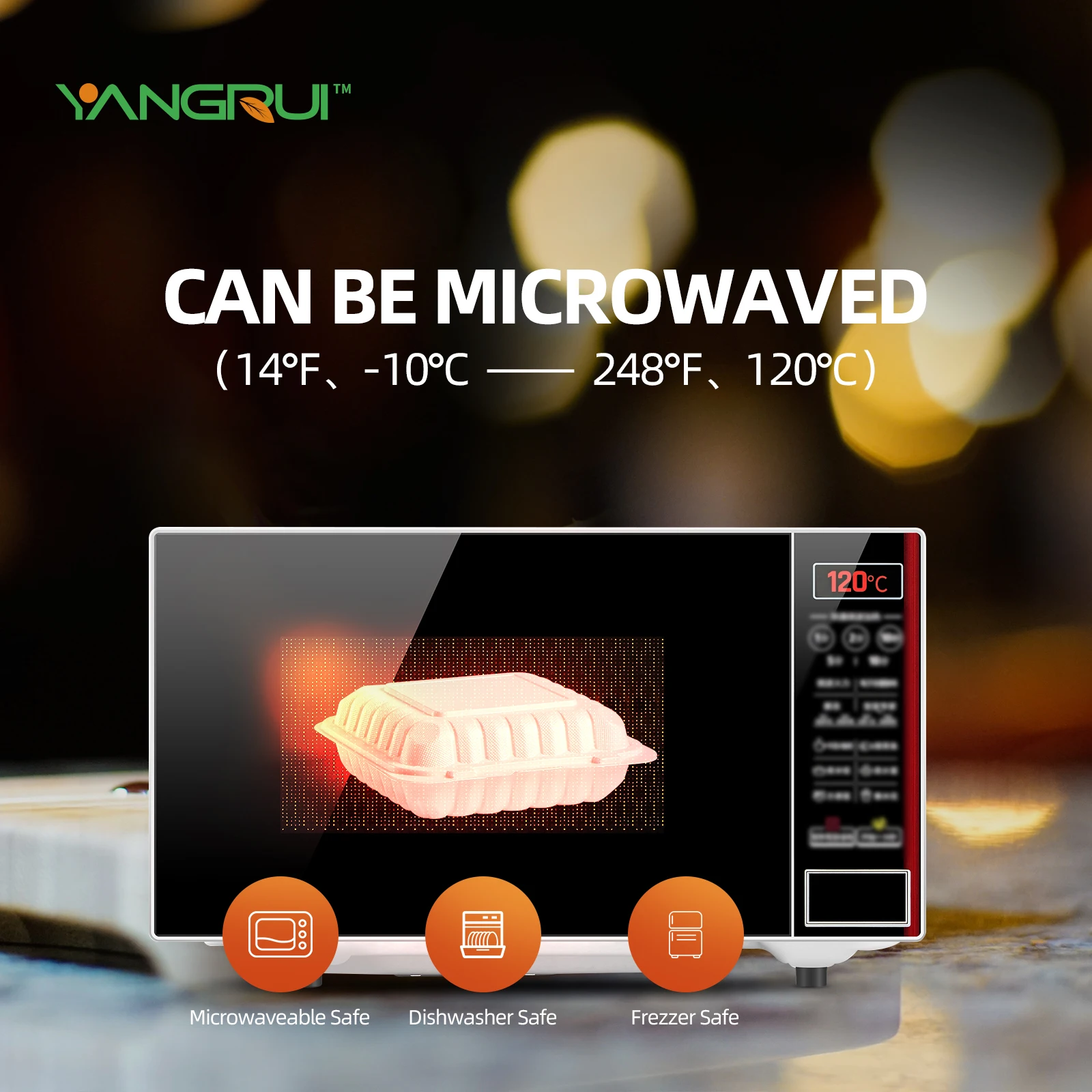 High Quality Wholesales Customized Green Safe Plastic Food Storage Container High Temperature Resistant Takeaway lunch box