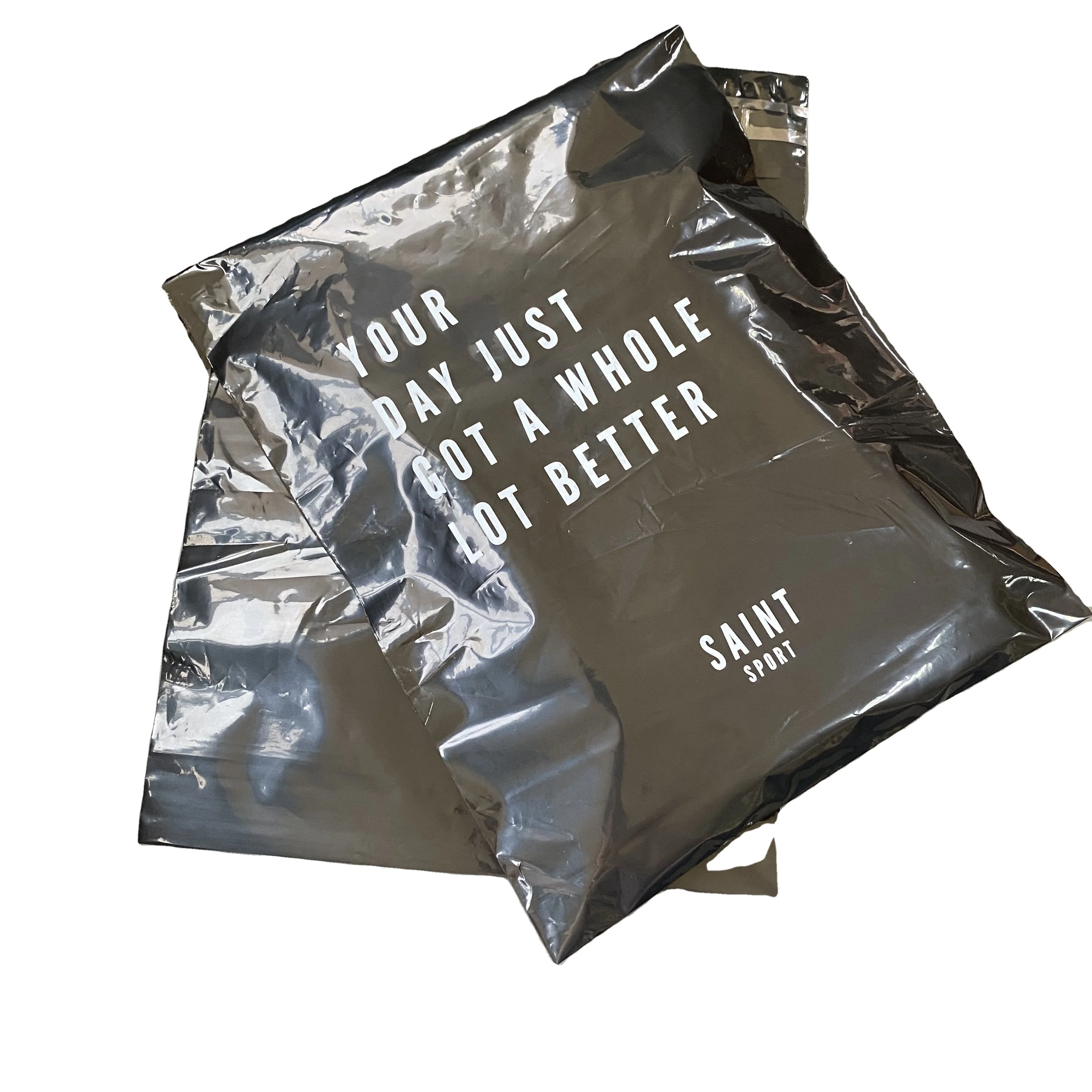 Custom logo black color plastic poly mailer packing shipping mailing bags envelope courier post bag for clothing