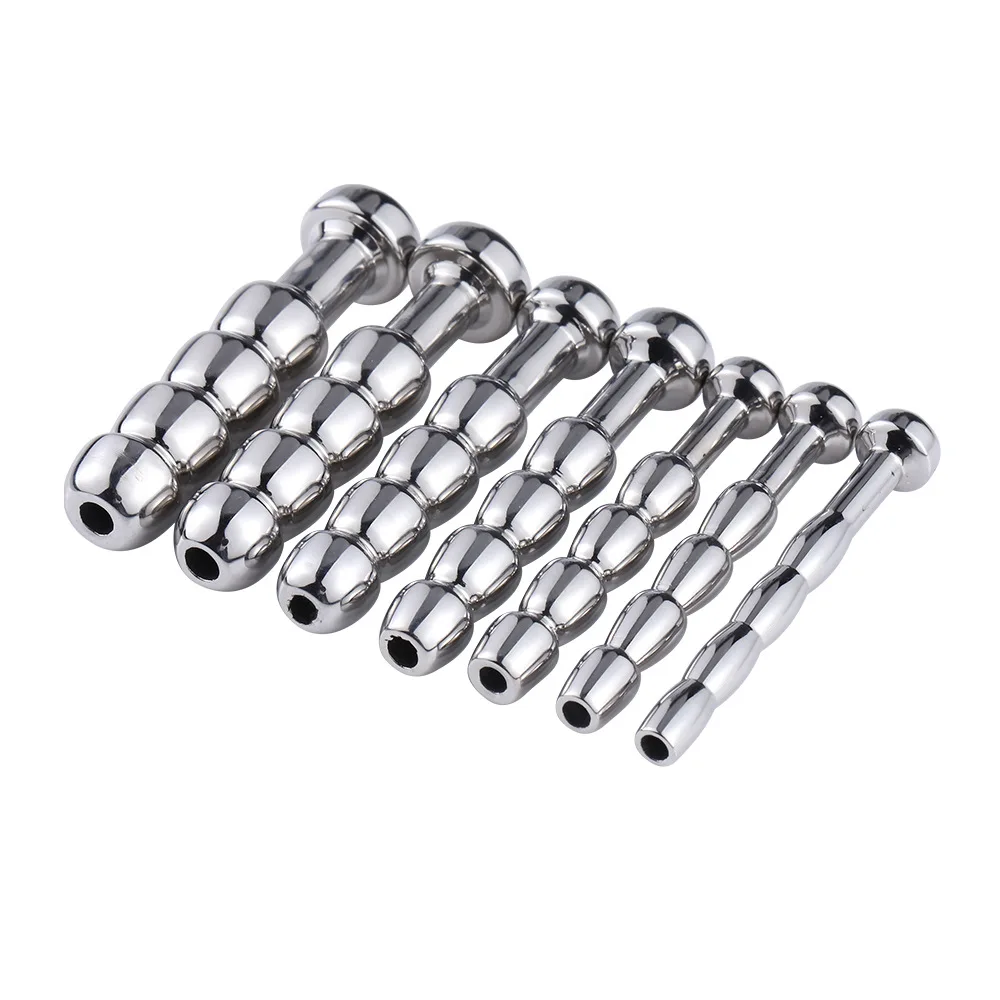 Metal male chastity device urethral sound toys set mini urethral dilation plug sex tools for men