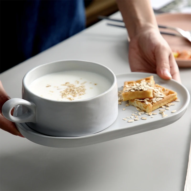 Shopee Hot Sale Stoneware Tableware Set Creative Household Dishes Soup Bowl Salad Bowl Dessert Breakfast Bowl Wholesale