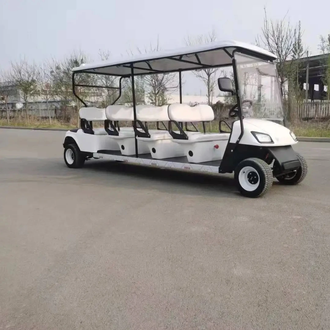 Resort Beach Battery Powered Tourist Golf Cart Electric Buggy 8 seats Sightseeing Golf Carts