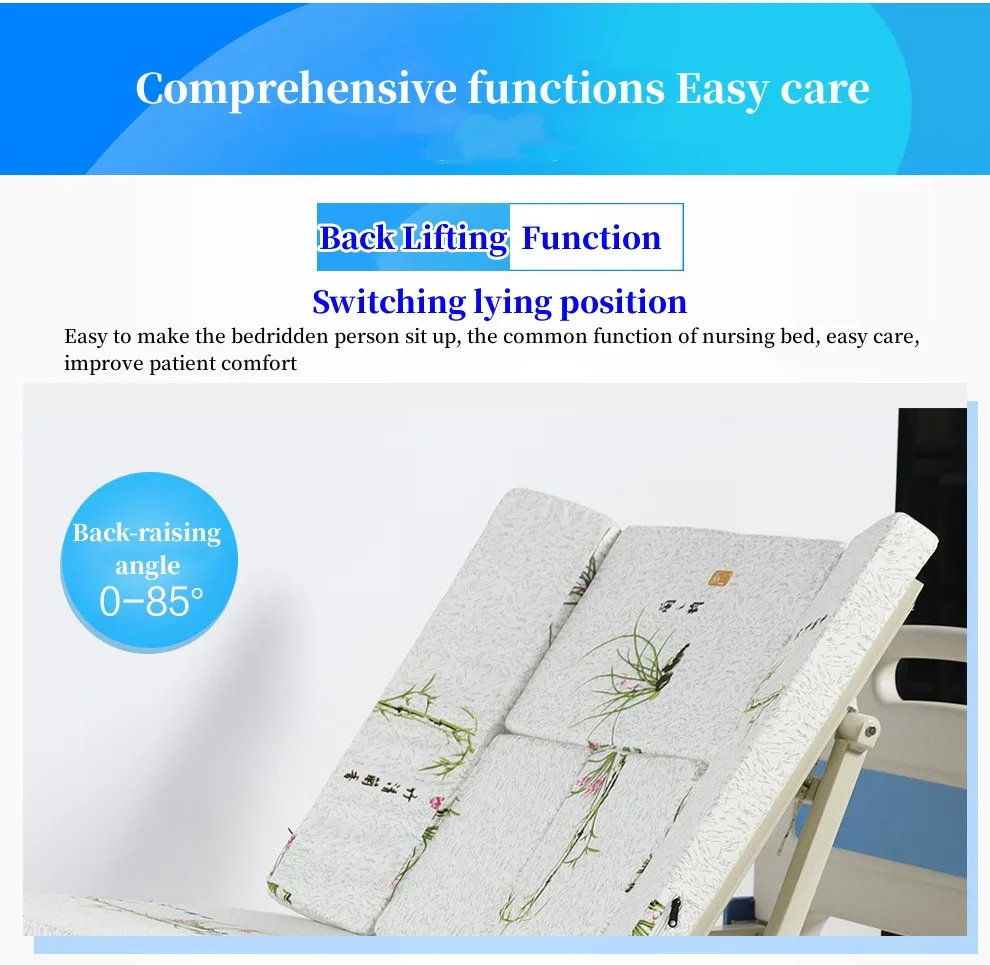 3 Functions Icu Manual Medical Equipment Hospital Beds 3 Crank Manual Patient Nursing Bed For Sale
