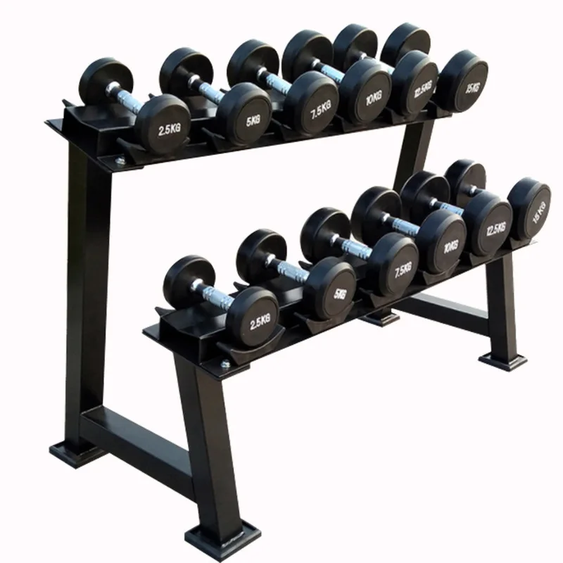 Fitness Equipment Sports Power Fitness Rubber Hex Dumbbell Rack