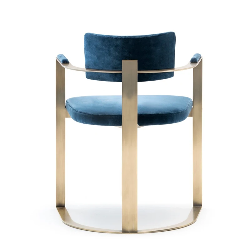 luxury dining chair golden stainless steel restaurant chair Hotel Cafe leisure area Velvet chair