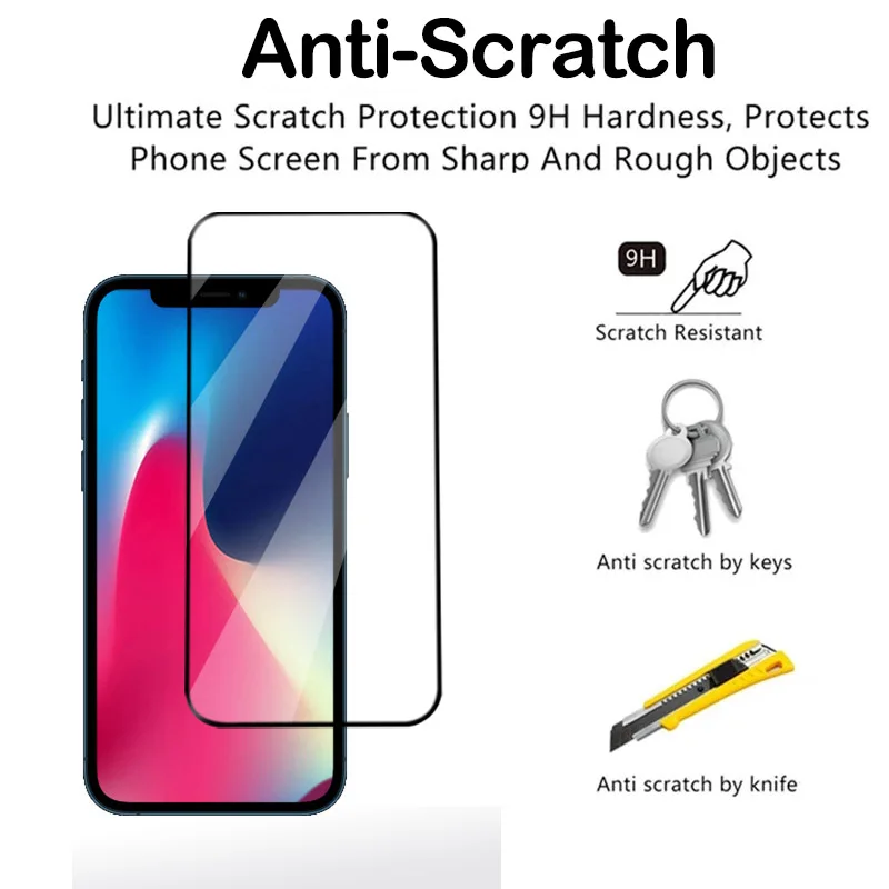 Защита экрана для iPhone 12 mimi 11 Pro Max XS XR MAX 7 8 Plus твердость 9H закаленное стекло с защитой