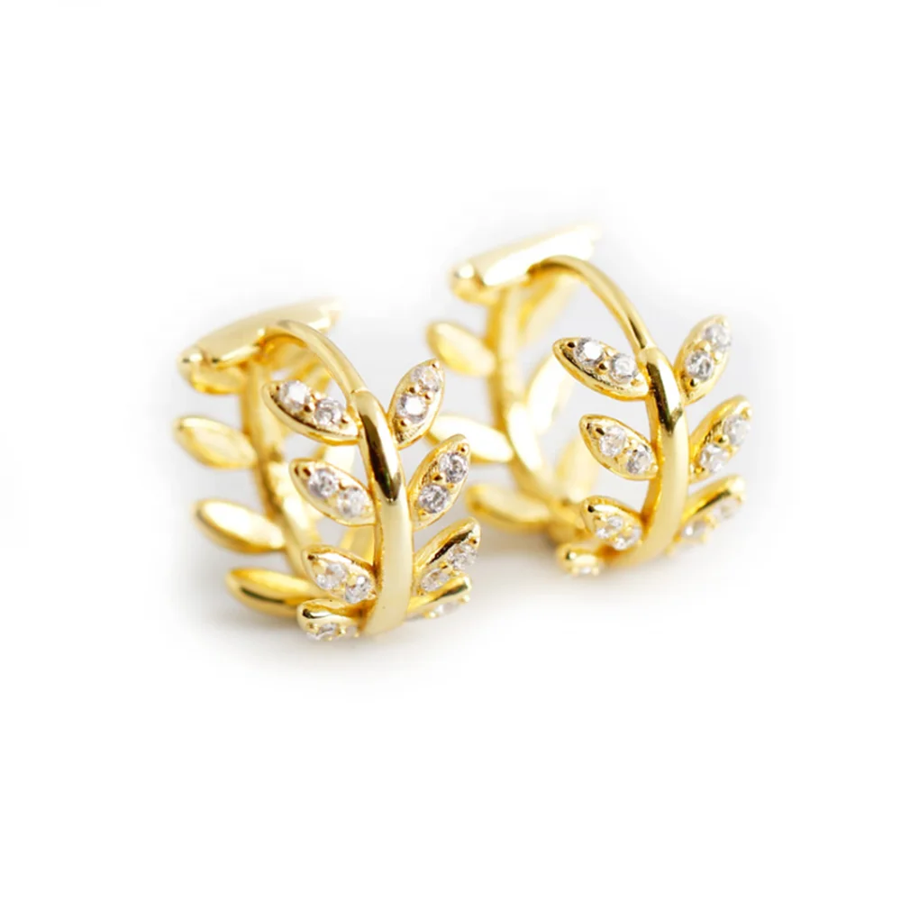 New fashion 925 sterling silver hoop earrings 18k gold plated for women