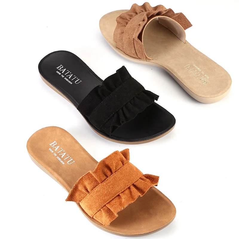 Wholesale Summer Popular Injection Shoes Lady Slide Flat Slipper Woman