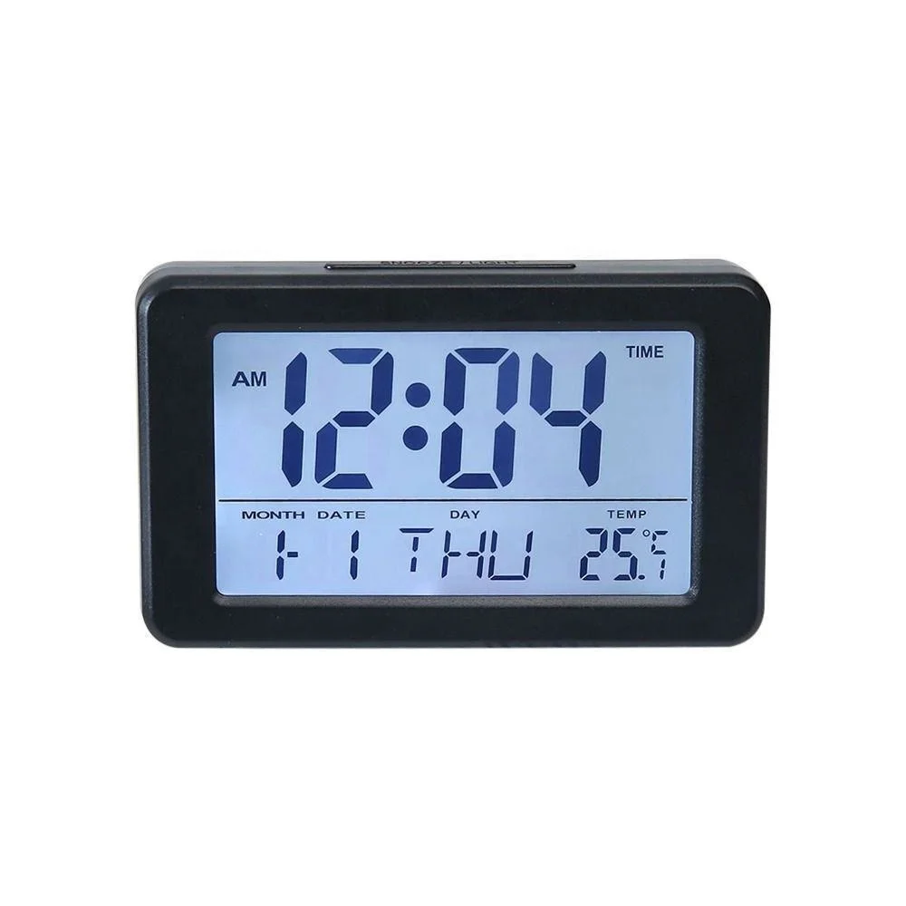 Desktop watch,clock electronic alarm digital large LCD display screen desktop watch clock data time calendar temperature, clock