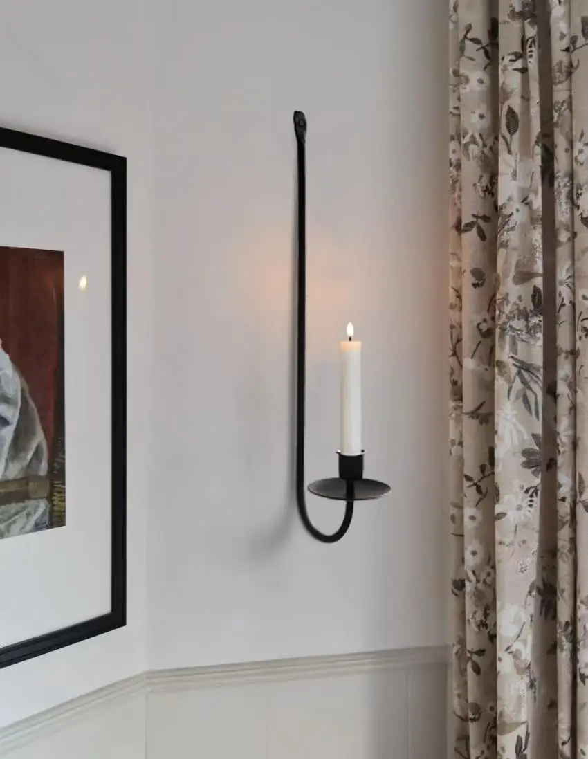 Set of 2 Wall Mount Candle Holders Modern Wall Candle Sconces Hanging Metal Wall Candle Sconce Holder  for Living Room