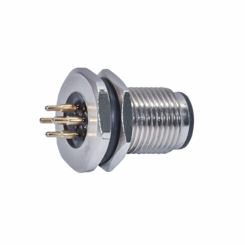Водонепроницаемый круговой разъем pcb за панелью mount m12 male 4pin